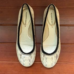 Roberto Botella Snakeskin Ballet Flat